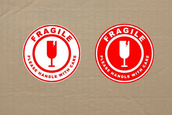 Download Fragile Bold Label Typography Graphic - Premium Bundle