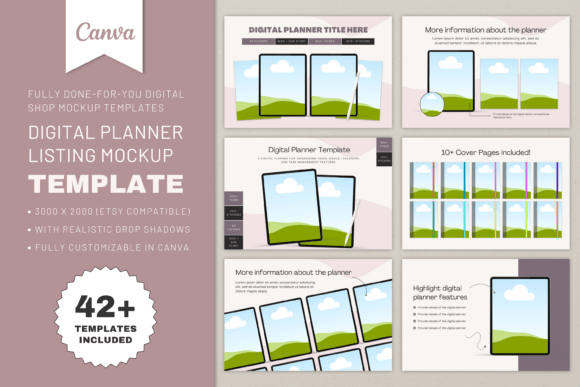 Download Portrait Digital Planner Listing Mockup - Premium Resources
