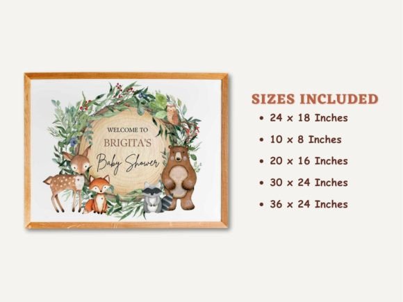 Download Canva Woodland Baby Shower Welcome Sign - Premium Resources